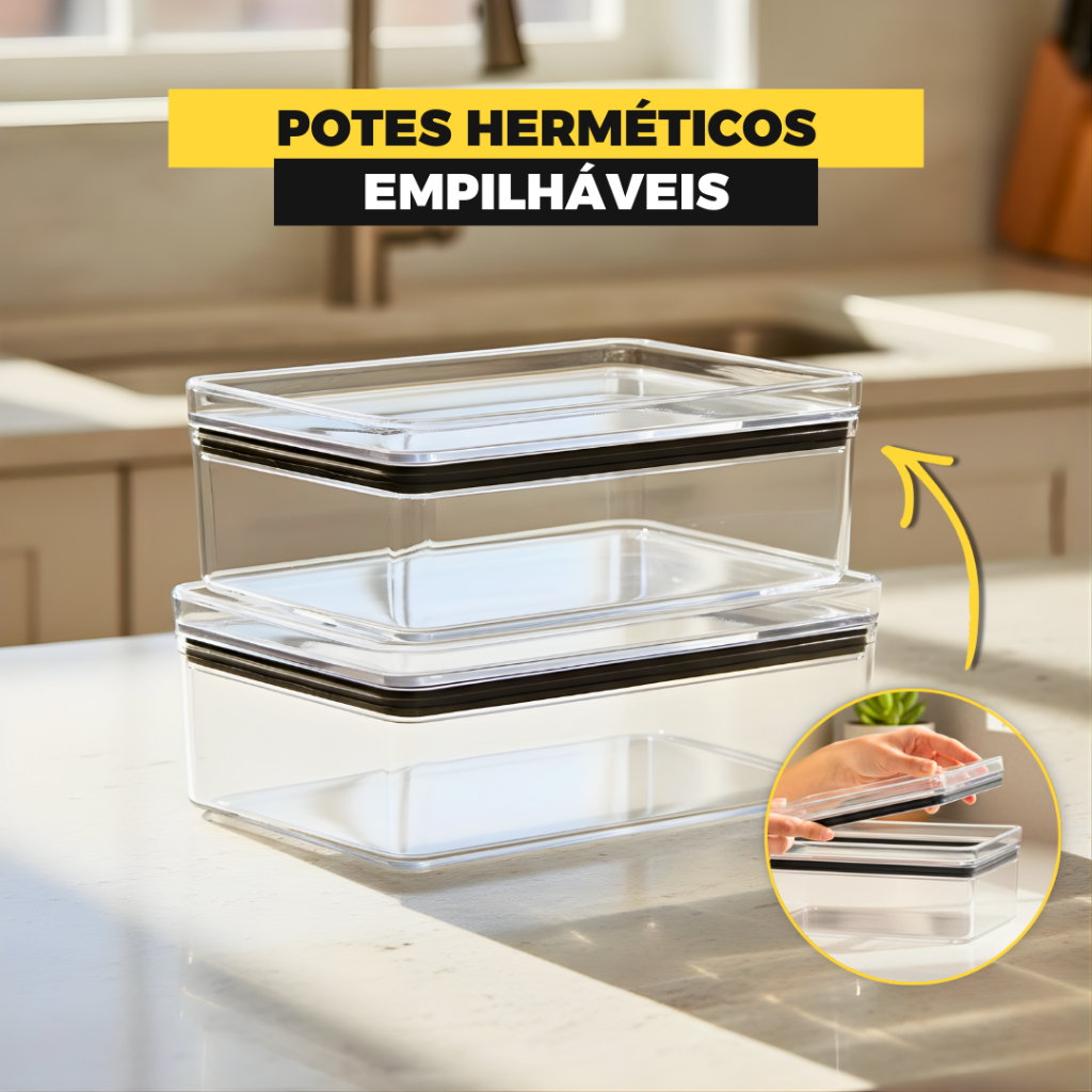Porta Frios Pote Hermético 770ml Presunto Queijo Mantimentos Organizador de Geladeira Acrílico - Paramount