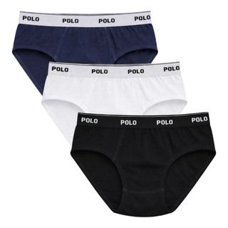 Kit 3 Cuecas Slip Polo Cotton Original 100% Algodão Adulto Masculina