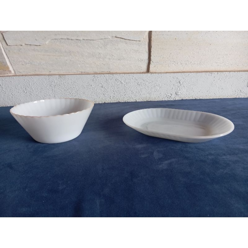 Bowl / Tigela e Travessa Termo Rey Opalina branca
