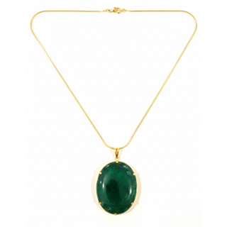 Colar com Pingente Quartzo Verde Pedra Natural Banhado Ouro 18k 45cm Cabochão em Oferta na Shopee