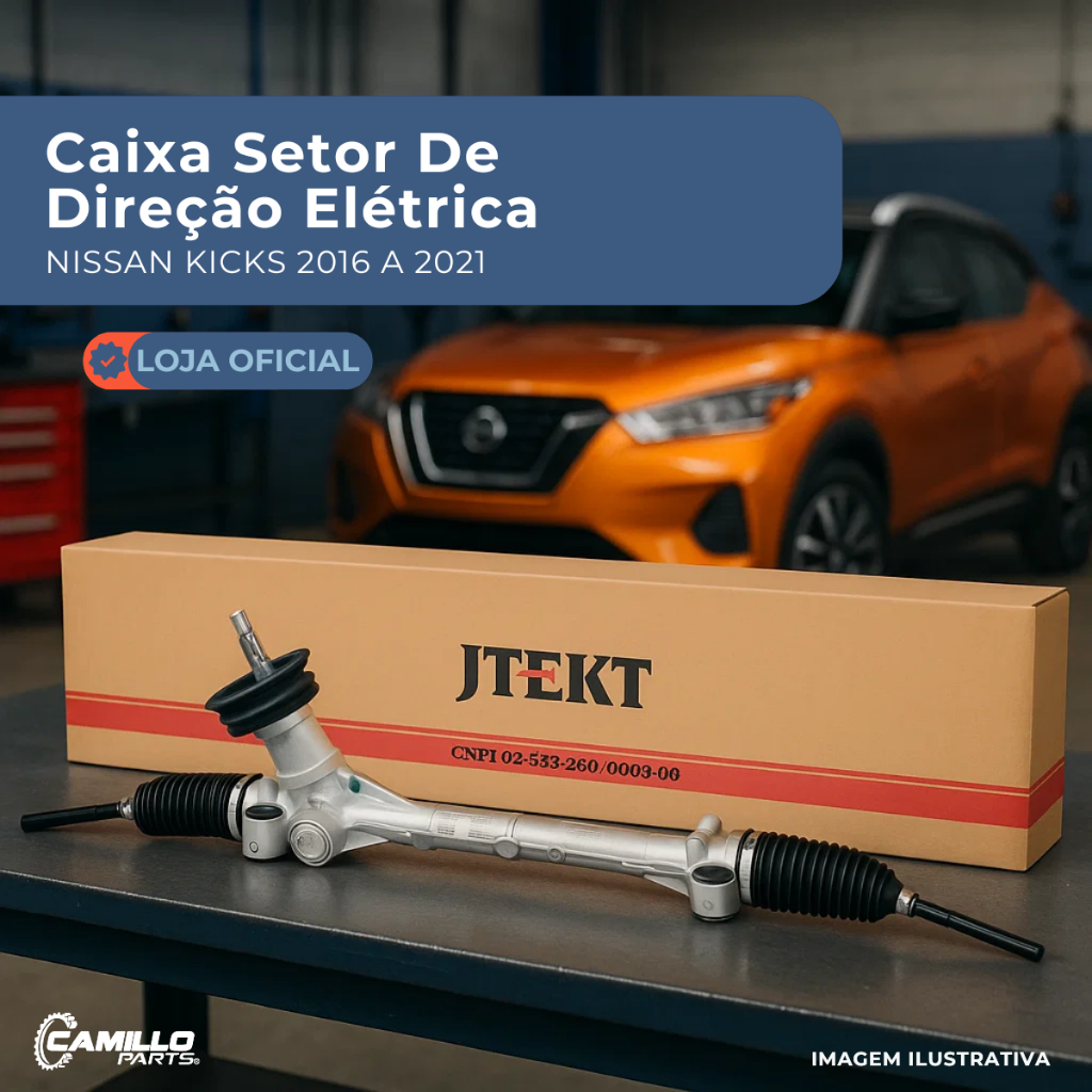 Imagem Caixa Direção Eletrica Original Nissan Kicks 2016 2017 2018 2019 2020 2021 Direção Suave Precisa