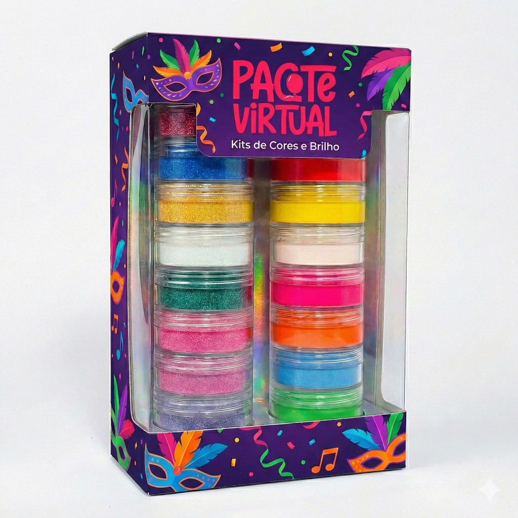 Kit Torre Tinta Cremosa + Glitter Maquiagem Facial Artística Carnaval Crianças em Oferta na Shopee