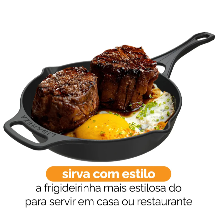 Frigideira Pequena em Ferro Fundido ideal para ovos e porções pequenas 14cm diâmetro Libaneza