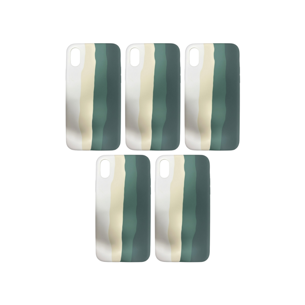 Kit 5 Capinha Colorida Sortidas Silicone Para Iphone X Xs Aleatório Colorido
