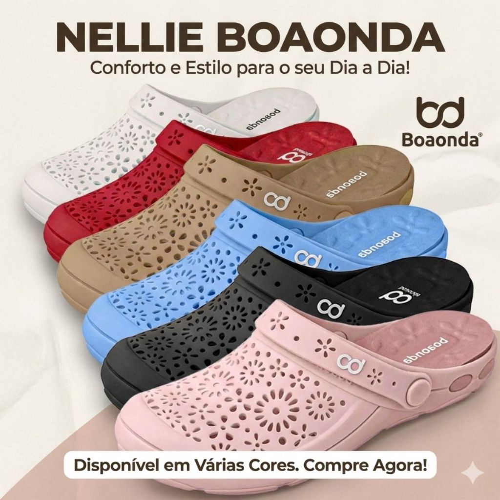 Clog Babuche Sandália Ortopédica Nellie Babuche Conforto Esporão Facite - Original em Oferta na Shopee