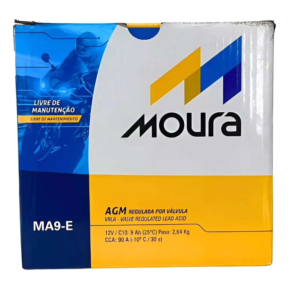 MOURA Bateria Moto 9ah MA9-E Kawazaki Z1000 Suzuki HAYABUSA BMW S1000 RR (Requer ativação)