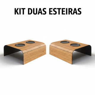 Kit Esteira Braço Sofá Porta Copo Controle Simples MDF Madeira Capuccino Caramelo em Oferta na Shopee