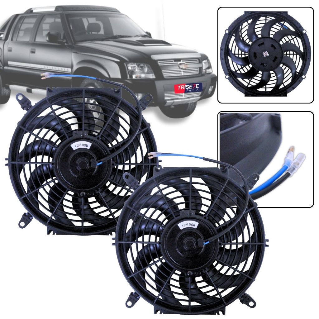 Kit 2 Ventoinhas Condensador Radiador 12 Polegadas para S10 Universal 12V em Oferta na Shopee