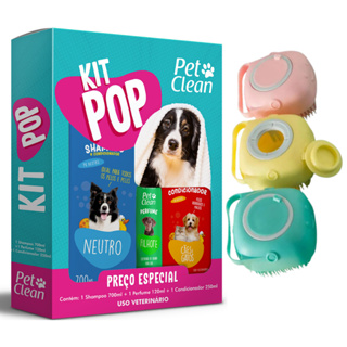 KIT Shampoo, Perfume, Condicionador e Esponja lava Pelos Pet Clean Cães e Gatos em Oferta na Shopee