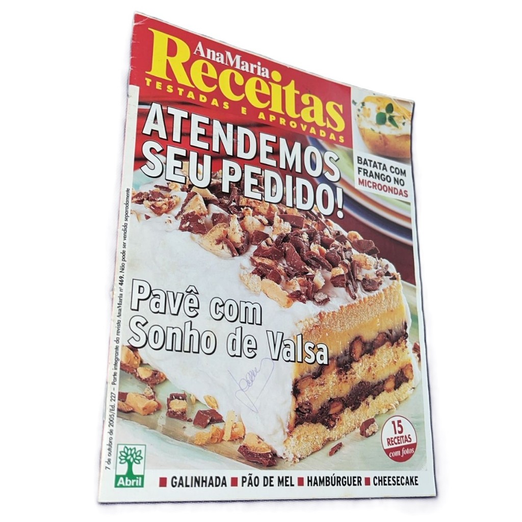 Revista Ana Maria Receitas Outubro 2005 Pavê Sonho De Valsa