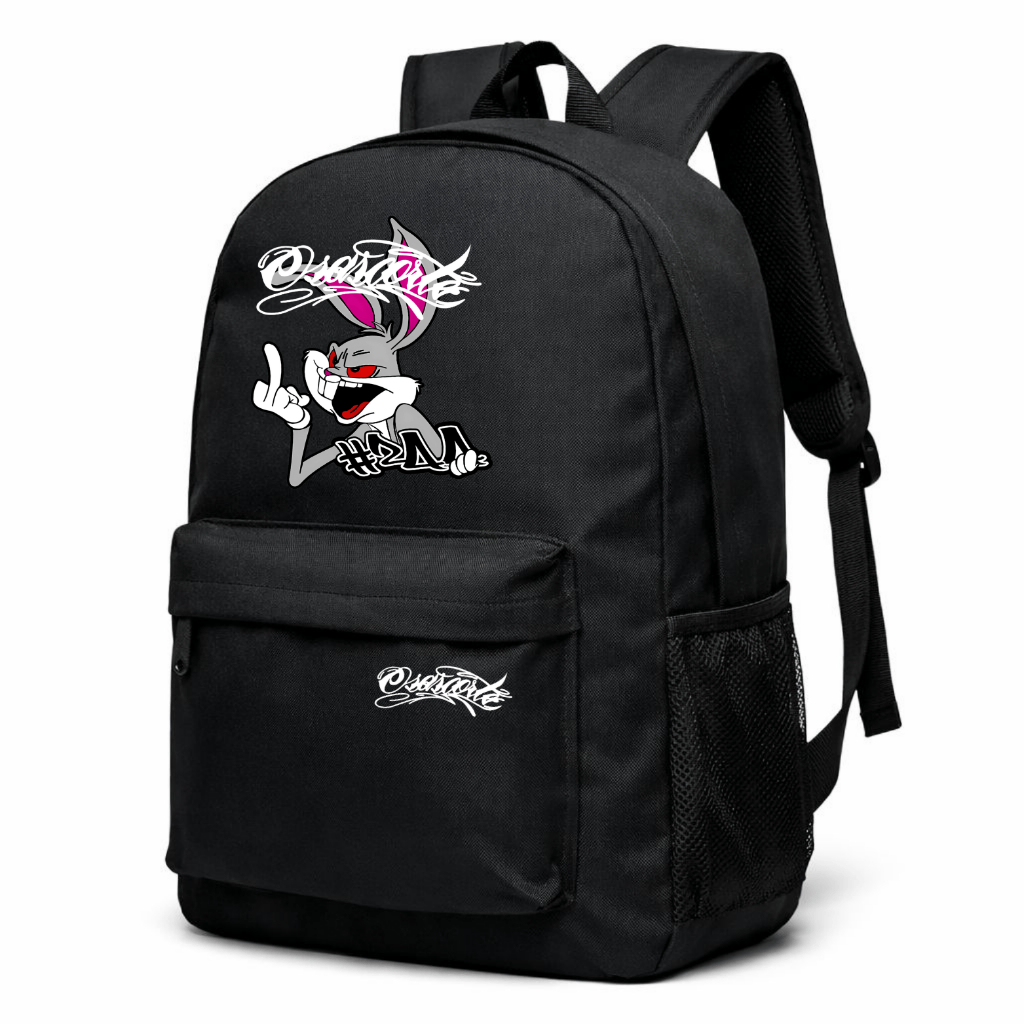 Mochila Estampada Osascorte 244 Motoqueiro Grau Coelho Raivoso Role Escola Moto em Oferta na Shopee