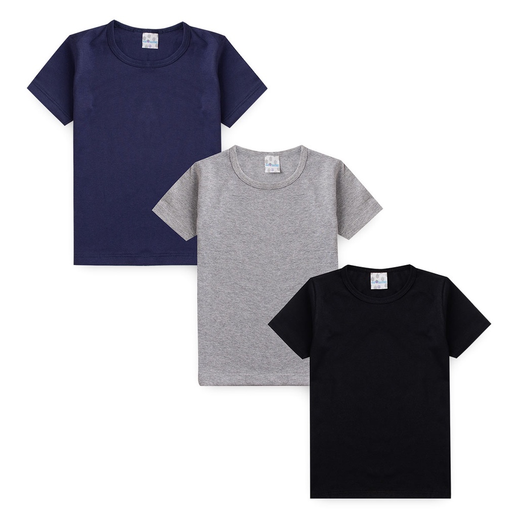 Kit 3 Camisas Manga Curta Juvenil Masculinas Tamanhos 10 12 14 16 em Oferta na Shopee