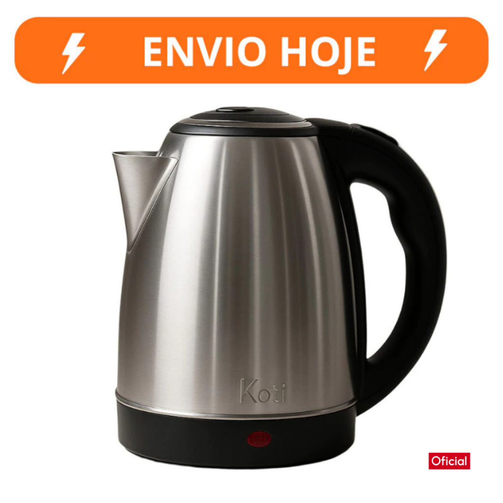 Chaleira Jarra Elétrica Térmica Bule Com Tampa Inox Prateada Desliga Sozinha 2litros