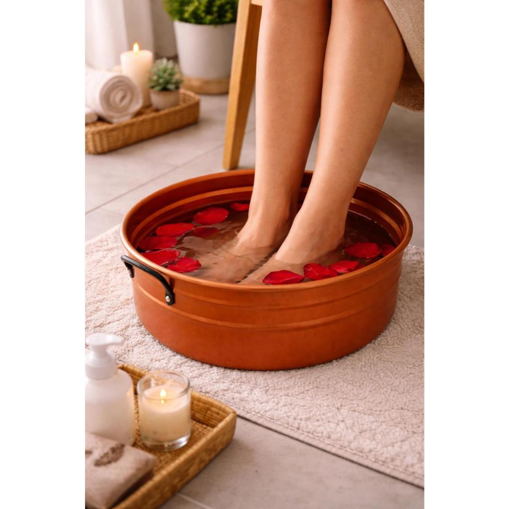 Tina Escalda Pés Cobre Bacia Pedicure Balde Newborn Ofurô varias cores