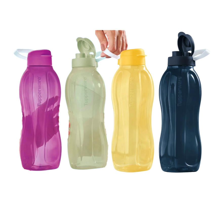 Garrafa Tupperware Eco Tupper Plus 1,5 litro - Bambu, Violeta, Amarelo Manteiga, Mar Profundo