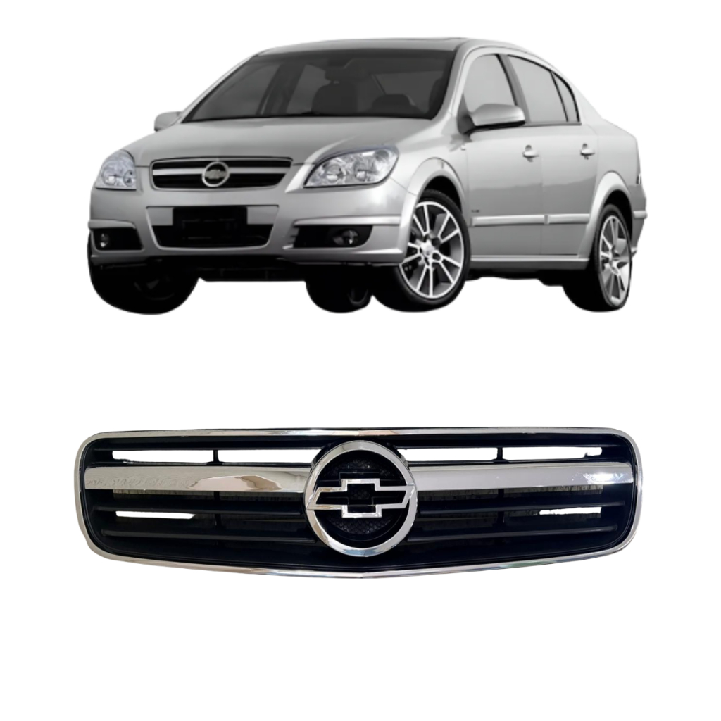 Grade Central Vectra 2006 2007 2008 com Cromado com Emblema Radiador Dianteiro