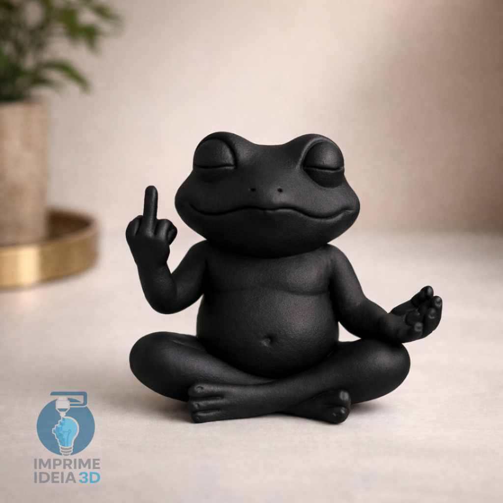 Imagem Sapo Meditando Zen Buda Miniatura Estátua Decorativa Impressão 3D PLA Enfeite Decoração Presente Criativo REF:009