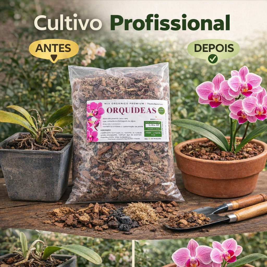Adubo Substrato Plantas Sologarden Premium Orquídea Floração Manutenção 1kg