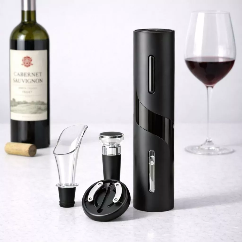 Abridor de Vinho Elétrico Pilha Saca Rolha Automático Portátil Moderno Presente Utilidade — imagem 1