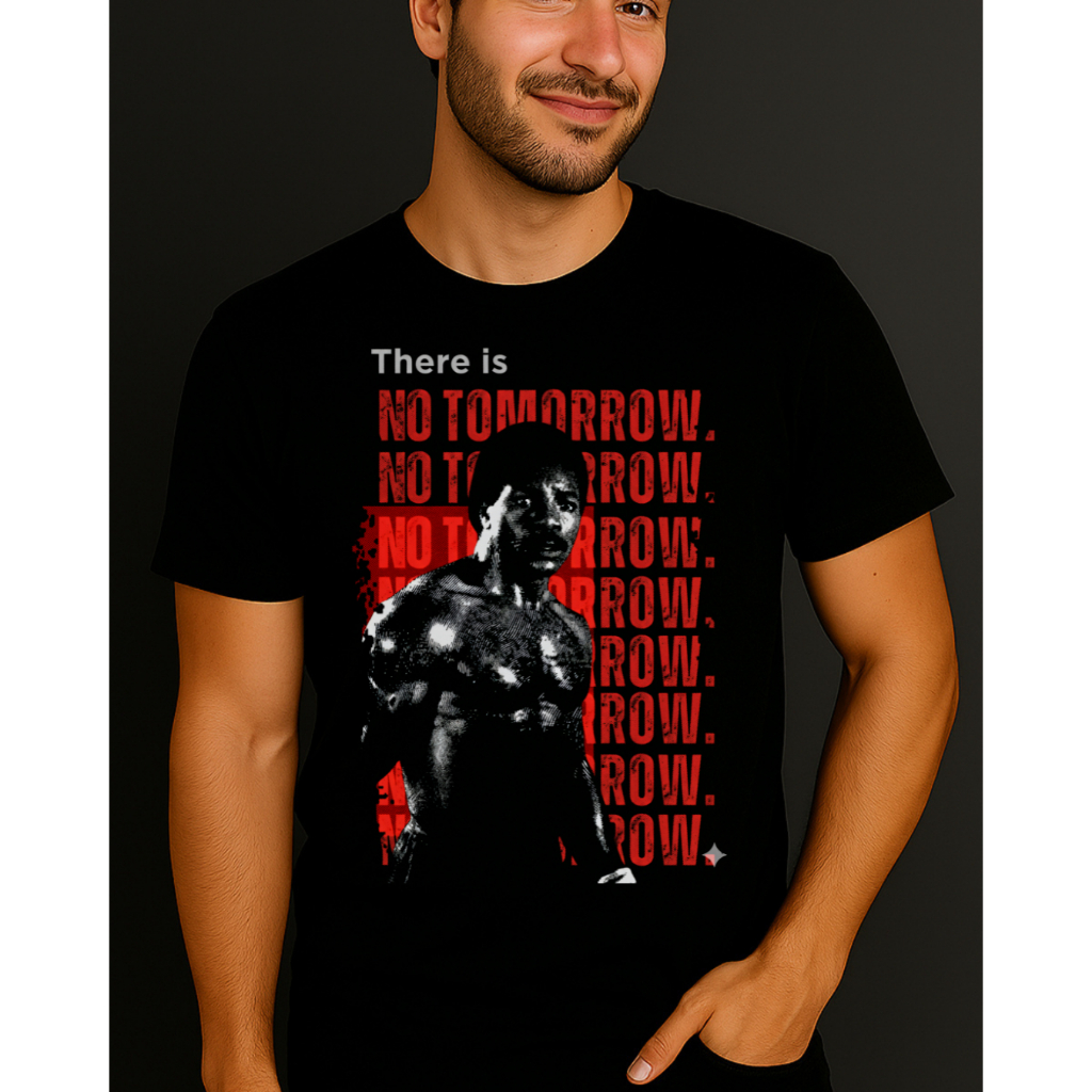 Camiseta APOLLO CREED Rocky III There Is No Tomorrow Filme Clássico Unissex 100% Algodão