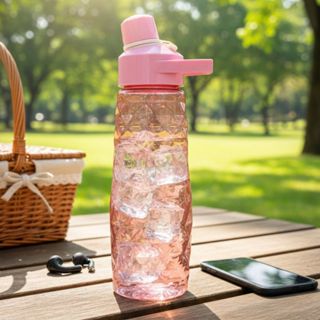 Garrafa De Água Squeeze Academia 600ml Plástico Neon Rosa Escola Resistente com Tampa Multiuso em Oferta na Shopee