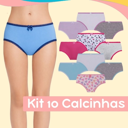 Calcinha Infantil Lupo 100% algodão Kit 10 Lobinha Sortida Original Estampada Escola Presente Dia Das Crianças