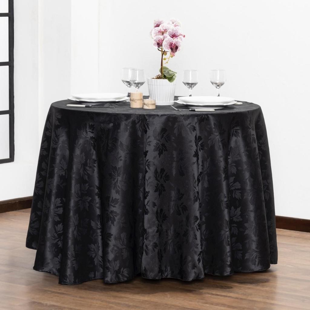 Toalha de Mesa Jacquard 4, 6, 8, 10, 12 Lugares REDONDA Tecido Elegante Para Cozinha, Sala, Festas, Buffet