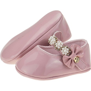 Sapatilha Bebê Menina Luxo Batizado Casamento Festa Pérolas Sapatinho Verniz - Macio 13 ao 17 em Oferta na Shopee