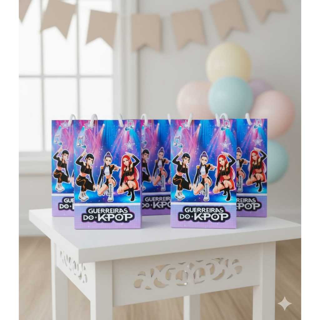 Sacolinha Surpresa Personalizada P- Lembrancinha Festa Infantil- Envio Rápido Guerrerias do k pop