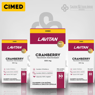 Lavitan Cranberry 500mg  com Vitamina A Zinco Selênio Cápsulas Vegetais Cimed 30 Cápsulas em Oferta na Shopee