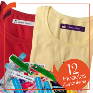50 Etiquetas Termocolante 5x1cm Uniforme Escolar Personalizada a Prova de Água para Tecidos e Bolsas em Oferta na Shopee