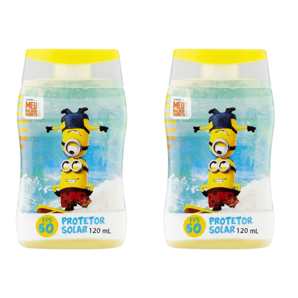 Kit 2 Protetor Solar Minions para Crianças e Família FPS 60 120ml - Nutriex