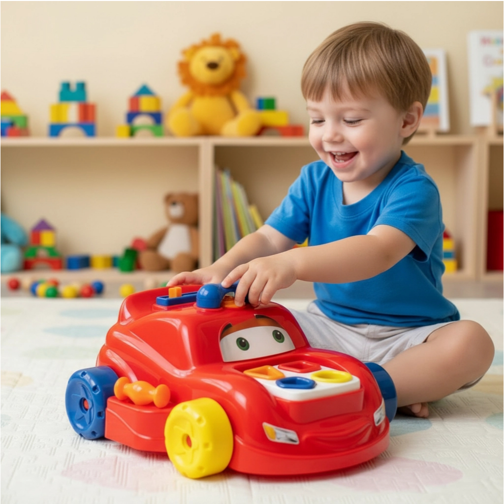 Brinquedo Carrinho Didático Atividades Divertido Peças De Encaixar Bebê Infantil Educativo Criança