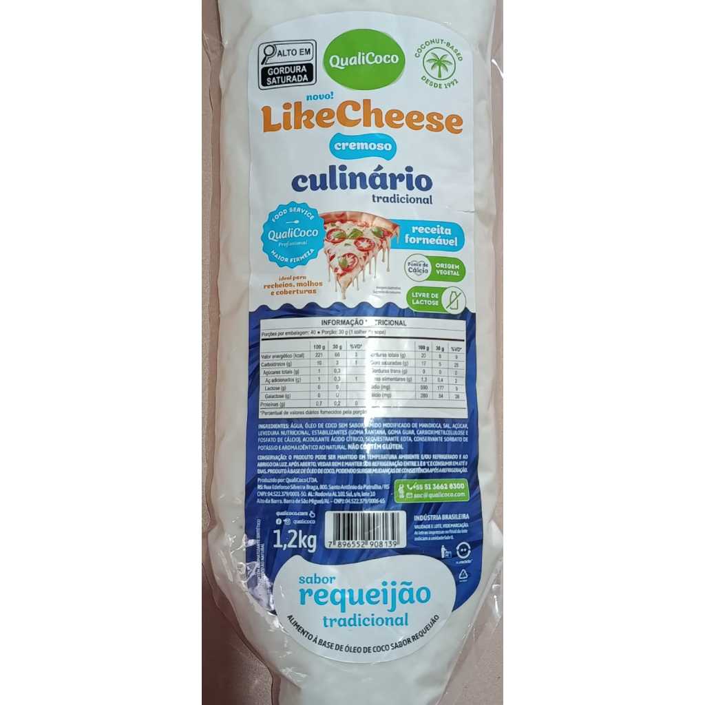 Requeijão Crem Vegano LikeCheese Qualicoco Food 1,2kg em Oferta na Shopee