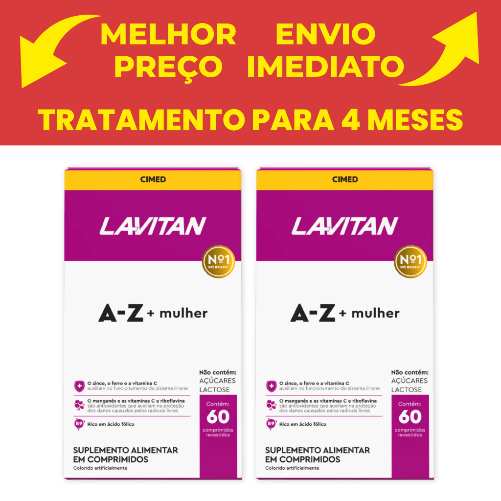 Kit Com  2 Unidades Lavitan A-Z + Mulher Contém 60 comprimidos em Cada - CIMED