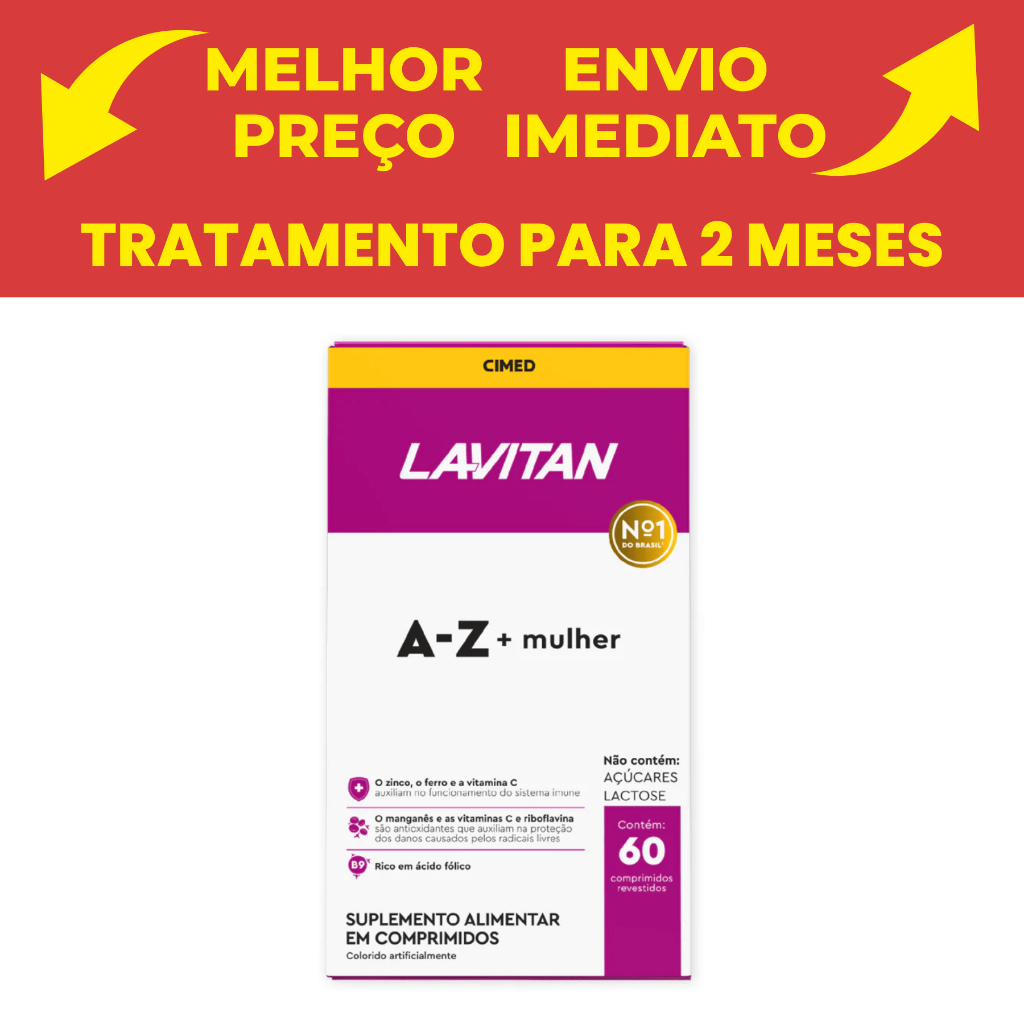 Lavitan Cimed com 60 Cpr A-z Mulher em Oferta na Shopee