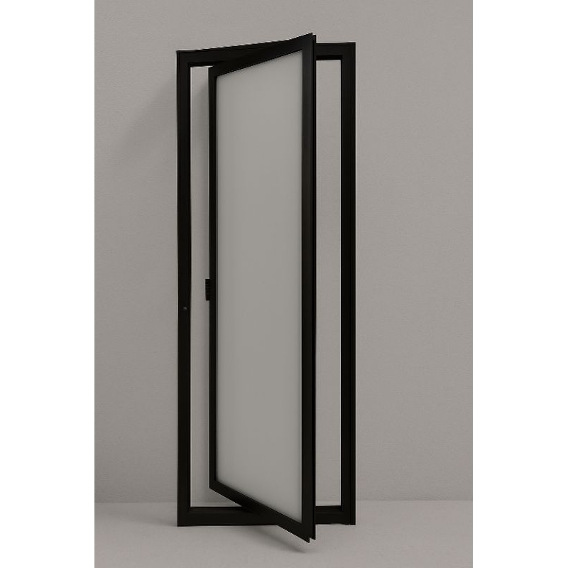 Janela Capelinha 80x40 Alumínio Preto Vidro Liso 3mm