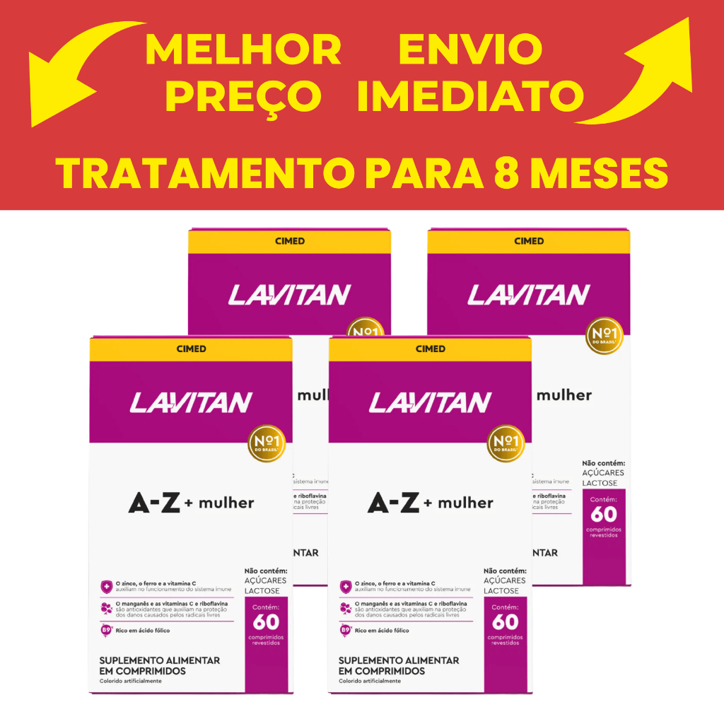Kit C/04 Lavitan Az Mulher C/60 Comp. Cimed em Oferta na Shopee