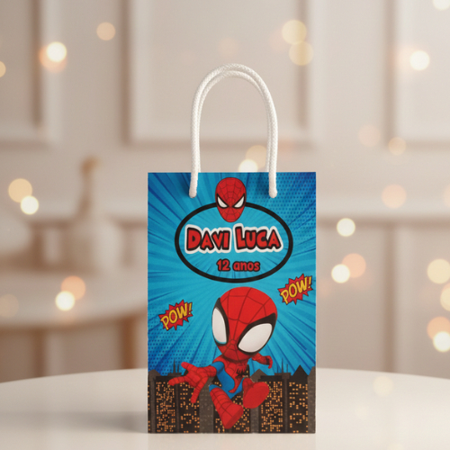 sacolinha 10x15 Homem Aranha Personalizada/Sacolinha Surpresa Homem Aranha lembrancinha aniversário
