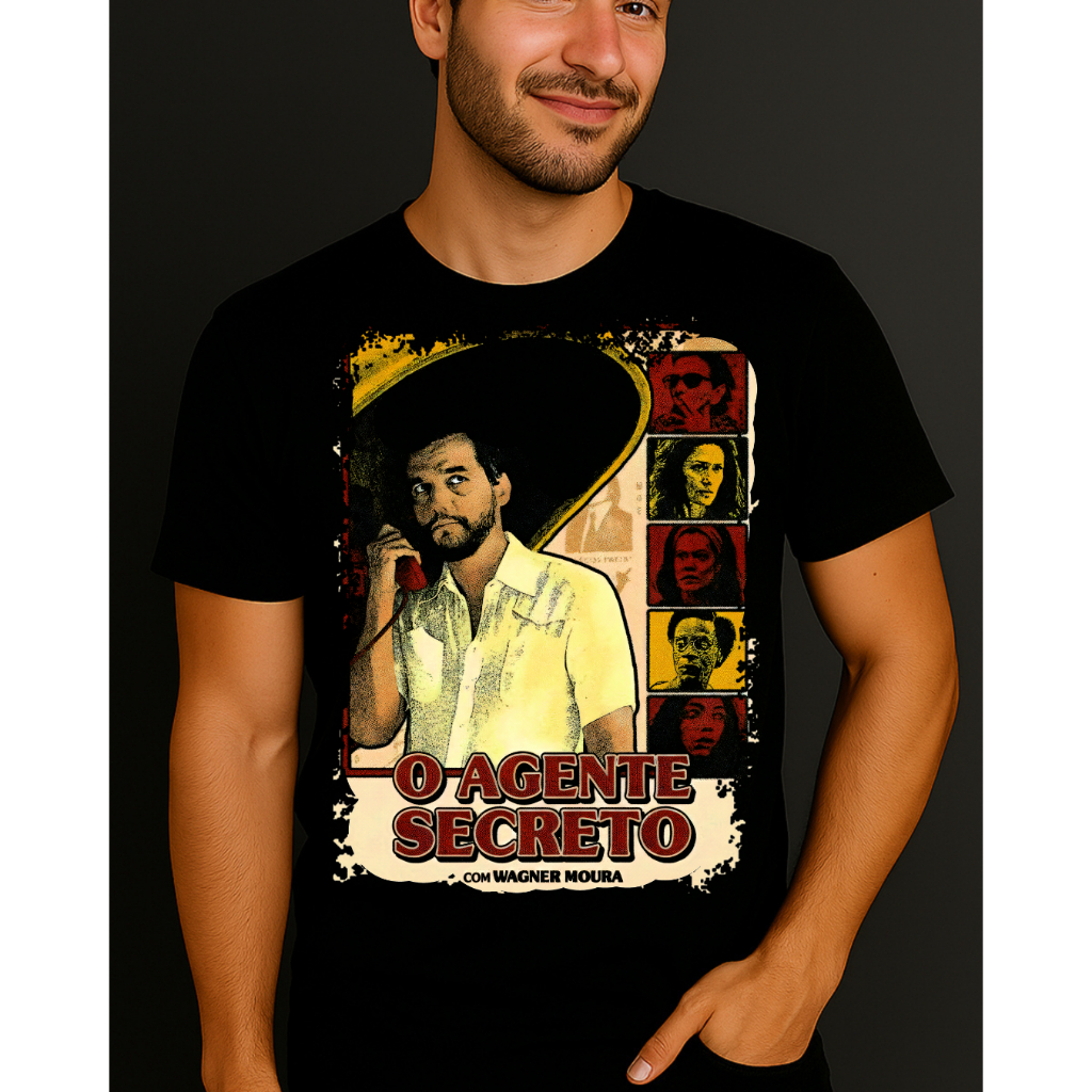 Camiseta O AGENTE SECRETO • Wagner Moura • Filme Premiado • Cinema Brasileiro • Unissex 100% em Oferta na Shopee