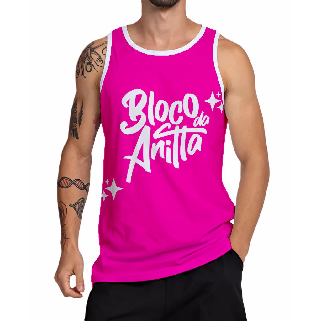 Camiseta Sem manga Abadá Poliéster - Bloco da Anitta
