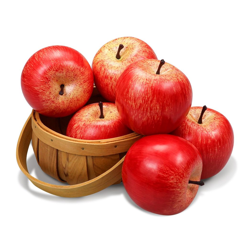 Maçã Fuji Vermelha Fruta Artificial - Alimentos e Comidas Fake Realistas para Decoração