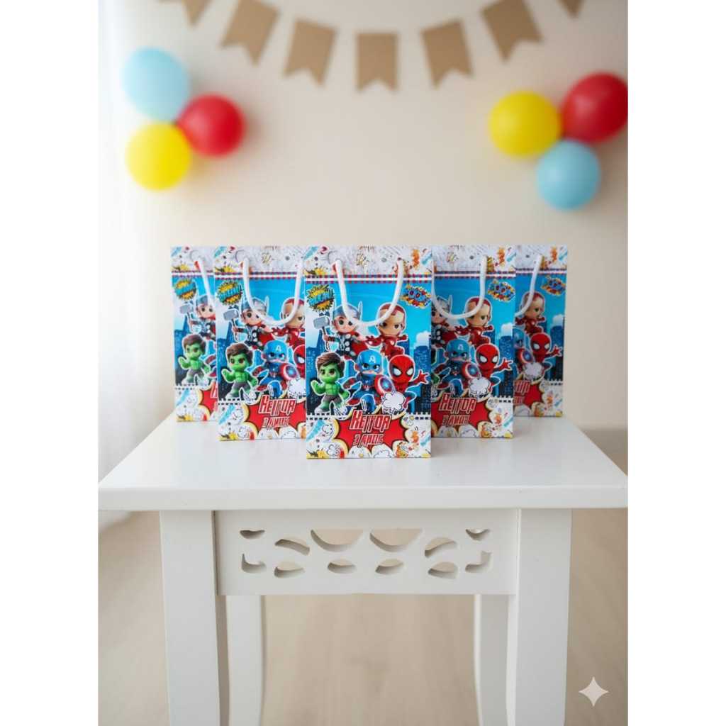Sacolinha Surpresa Personalizada P- Lembrancinha Festa Infantil- Envio Rápido Vingadores Baby cut pegue e monte