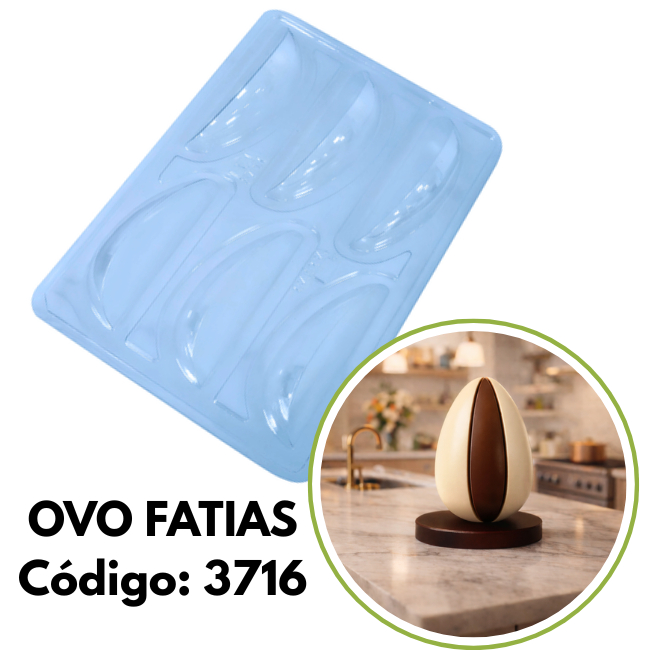 Forma para Chocolate  Ovo Fatias BWB 3716 - Forma SP Especial 3 Partes - Lançamento Páscoa 2026 em Oferta na Shopee