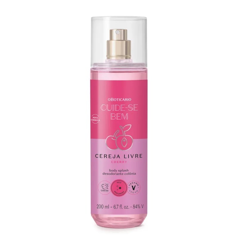Body Splash Cereja Livre: Sinta o poder de uma cereja suculenta e marcante em cada borrifada.
