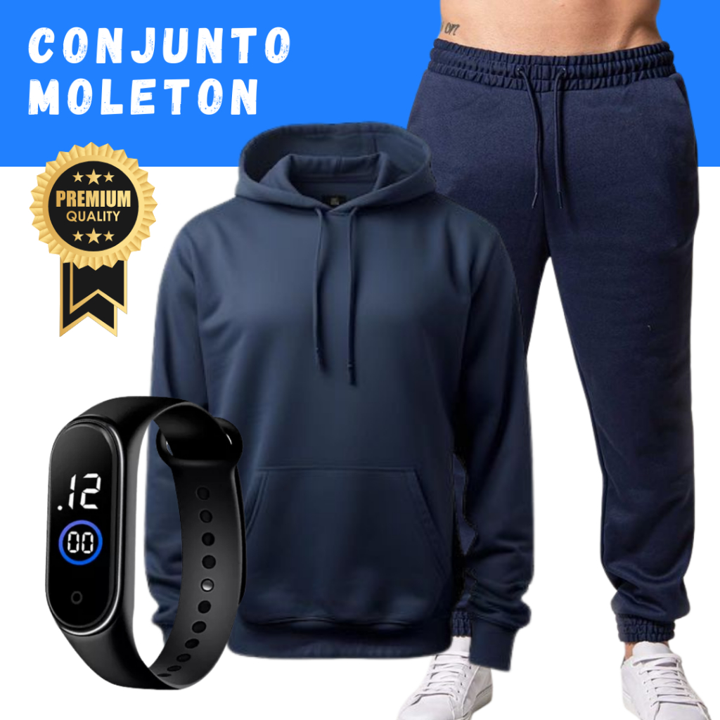 Conjunto Moletom Flanelado Masculino Algodão Confortavel Academia Dia a Dia Envio Rápido