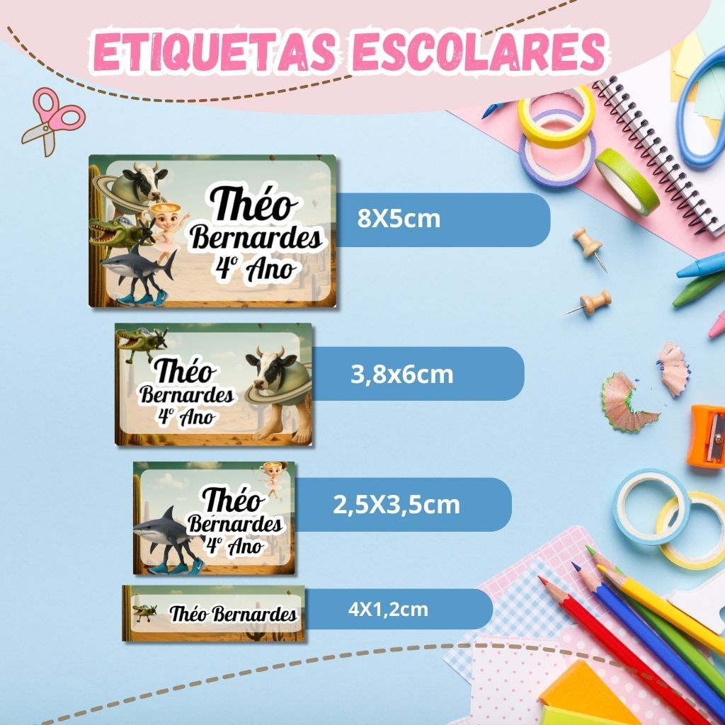 Etiquetas Personalizadas Material Escolar Infantil Brain rot - Volta as Aulas Tag para Mochila Personalizada