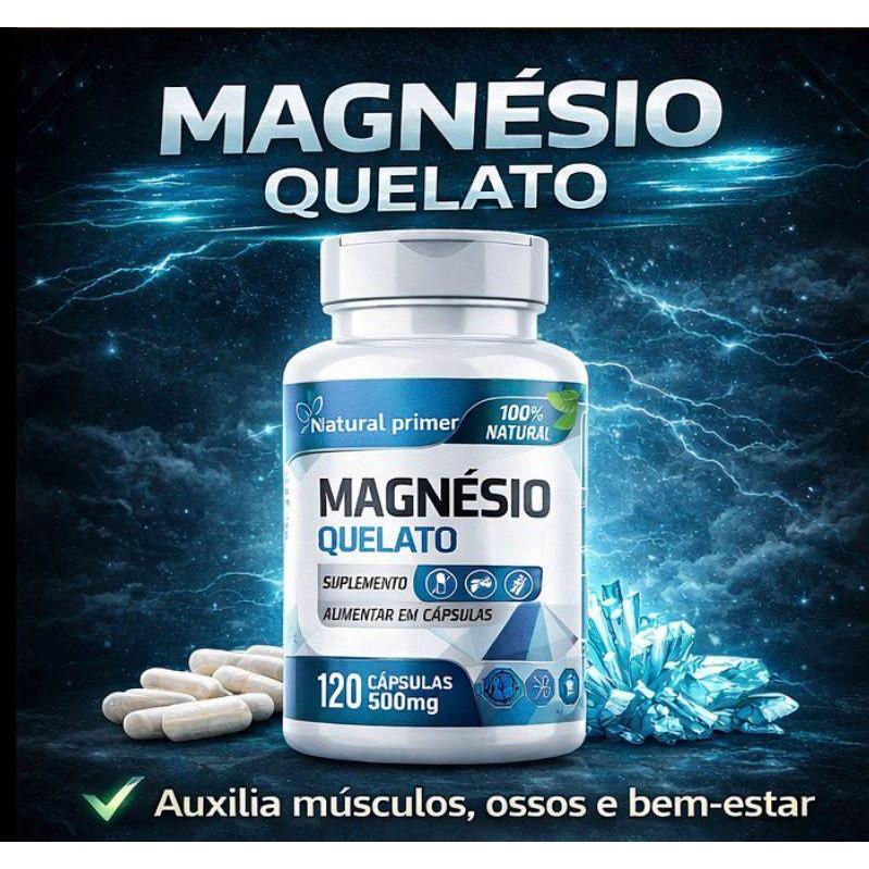 MAGNÉSIO QUELATO 500MG - 120 CÁPSULAS - NATURAL PRIMER