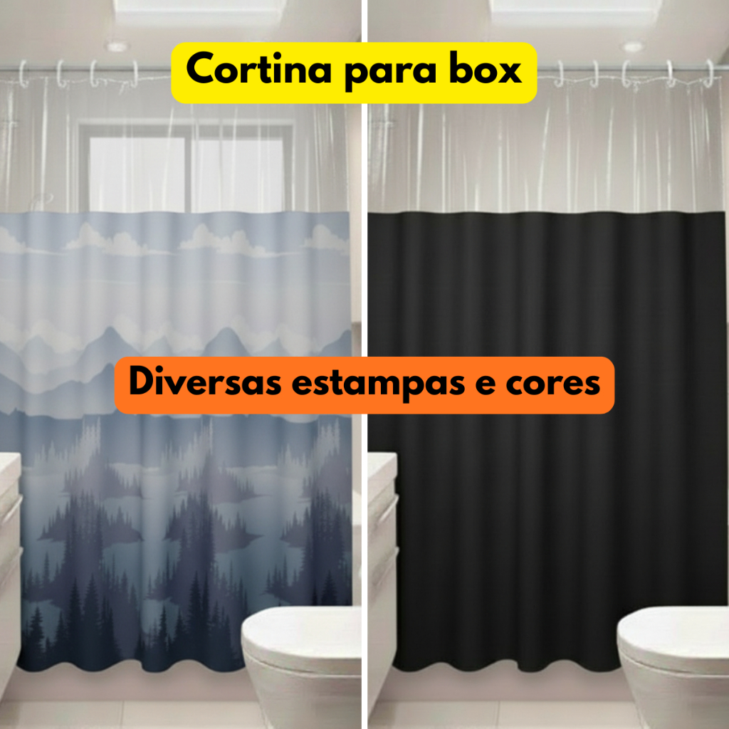 Cortina De Box Banheiro Resistente Estampadas Lisas Cortina De Banheiro Pvc Antimofo Forte Impermeável em Oferta na Shopee