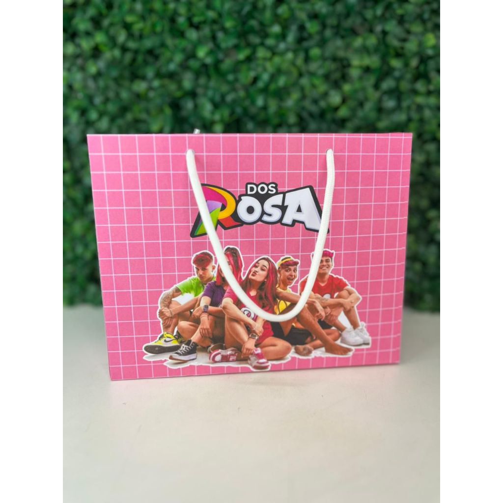 SACOLINHA PEGUE E MONTE TAMANHO M- Personalizada para festas DOS ROSAS - MENINA Lembrancinha sacolinha surpresa